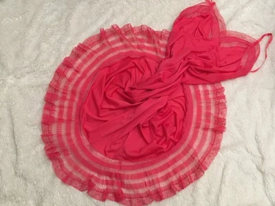 Antigo Vestido Van Raalte Pele de Pétalas CHIFFON PLISSADO Completo Nylon Renda Rosa 36 - Imagem 1 de 4