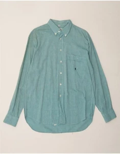 WILSON Mens Shirt Size 40 15 3/4 Medium Turquoise Cotton BA11 - Picture 1 of 3