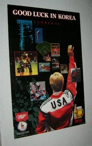 Original MILLER BEER Promo Poster 1988 SUMMER OLYMPICS Good Luck In Korea 20x30 - Picture 1 of 3