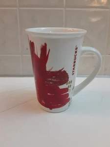 Starbucks Coffee 2014 Mug Holiday Christmas Red & Gold Abstract Design 12oz - Picture 1 of 4