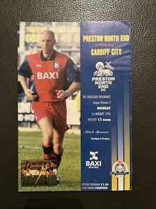 1.1.1996. Preston North End v Cardiff City (Div 3). - Picture 1 of 2