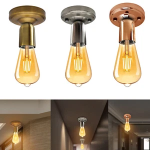 Industrie Deckenleuchte Fassung E27 Unterputz Lampenfassung Vintage Stil UK - Bild 1 von 31