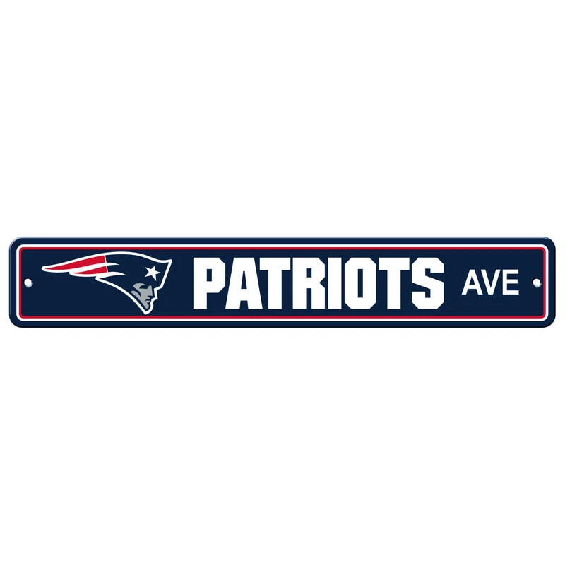 New England Patriots Street Sign NEW! 4" X 24" "Patriots Ave" NFL - Image 1 of 1