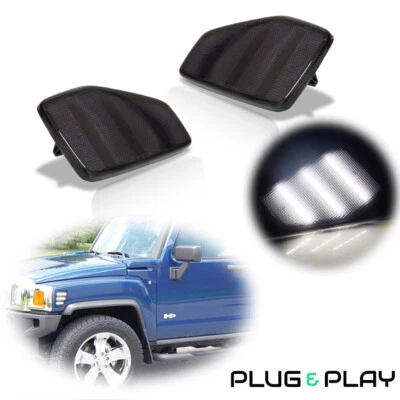 Luces de señalización laterales blancas ahumadas para guardabarros delantero para Hummer H3 H3T 2006-2010 Foto 1 de 4