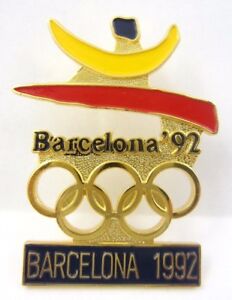  1992 BARCELONA  SUMMER OLYMPIC GAMES  OFFICIAL LOGO  BADGE PIN 4x5cm