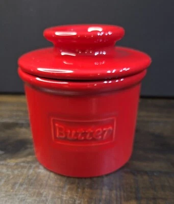 L. Tremain Beurre French Ceramic Butter Bell Crock -  Red - EUC - Image 1 of 4