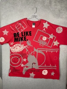 Vintage Air Jordan T-Shirt Mens 4XL Red All Over Print AOP Be Like Mike Wings - Picture 1 of 16