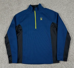 Spyder Sweater Men Medium Blue Long Sleeve 1/4 Zip Outbound Stryke Breathable - Picture 1 of 11