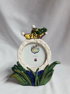 Blue Sky Clayworks Frog Photo Frame PR@ Golf Motif By Heather Goldminc , NWT - Picture 1 of 4