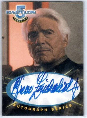 BABYLON 5 1999 SKYBOX PROFILES A5 Efrem Zimbalist, Jr. William Edgars AUTOGRAPH - Image 1 of 2