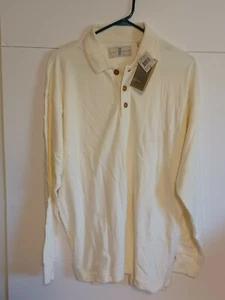 River Trader weißes Poloshirt Langarm Herrenhemd Größe Large aber Beschreibung lesen - Bild 1 von 4