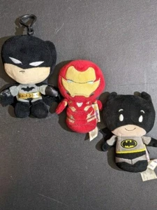 Hallmark Itty Bittys Lot Of 3 Batman 5" Plush & Iron Man + DC Keychain Plushie - Picture 1 of 9