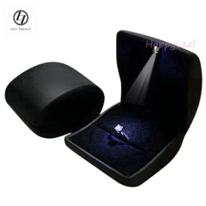 Lily Treacy PULeather Schmuck Ring Box Etui mit LED beleuchtet Vorschlag Verlobung - Bild 1 von 11
