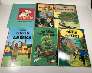 Vintage Five Books and One Catalog of HERGE’S Adventures of TIN TIN - Picture 1 of 1
