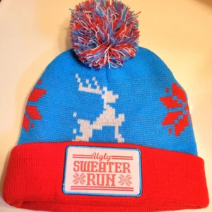 Winter Ugly Sweater Run christmas holiday party warm winter hat knit beanie pomp - Picture 1 of 2