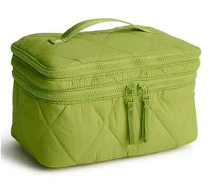 Vera Bradley Brush Up Nylon Cosmetic Case-Spinach Green A703492 NEW - Picture 1 of 3
