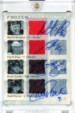 2007-08 Upper Deck Ice Frozen Jerseys Brodeur / Elias / Gionta / Parise AUTO /5