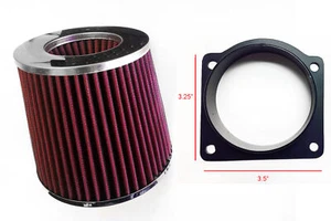 RED Air Intake Filter + MAF Sensor Adapter For 95-01 Mazda B4000 4.0L V6 - Picture 1 of 1