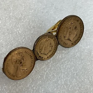 Hand Made 3 Coin Tie Clip Clasp Nederlands England Gnumismatist - Picture 1 of 15