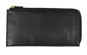 Ralph Lauren Purple Label Black Leather Zip Travel Wallet New $350 - Picture 1 of 3