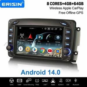 64GB Android 14 Autoradio Navi CarPlay DAB+ Mercedes C/G/A/CLK Klasse W203 Viano - Bild 1 von 21