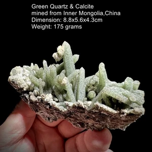Fine Green Quartz with Calcite from Inner Mongolia, China #66 - Picture 1 of 5
