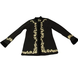 Alexandra Bartlett Wollpullover Damen schwarz M Blumen bestickt - Bild 1 von 9