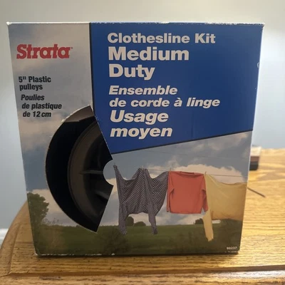 Strata Clothesline Kit Medium Duty 5” Plastic Pulleys New In Box - Image 1 of 4