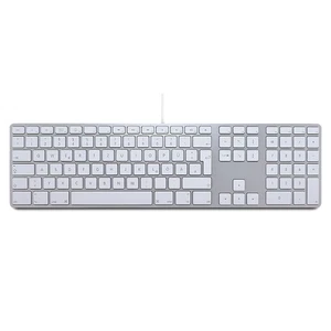 New German Apple Aluminum Wired Keyboard w/Numeric Keypad (Silver) - A1243 - Picture 1 of 3