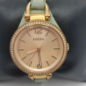 Fossil Georgia ES3467 Women's Gray Leather Analog Dial Quartz Wrist Watch DE636 - Picture 1 of 10
