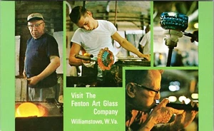 Fenton Art Glass Co Williamstown West Virginia WV Unp Chrom Postkarte - Bild 1 von 2