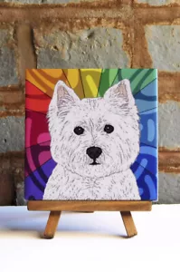 Westie Ceramic Coaster Tile - Picture 1 of 1
