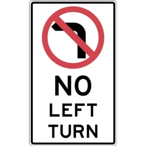 No Left Turn Sign - 600x1200mm Safehub - Picture 1 of 1