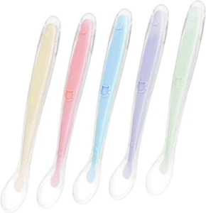 5 cucharas de silicona para bebé Vicloon de fácil agarre multicolores N - Imagen 1 de 7