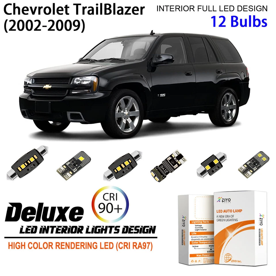Kit de luces interiores LED para Chevy Trailblazer 2002-2009 bombillas domo blancas Foto 1 de 4