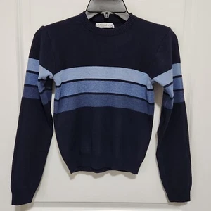 Refill Boys 10 Sweater Blue Stripe Longsleeve Pullover Crewneck (Runs Small) - Picture 1 of 4