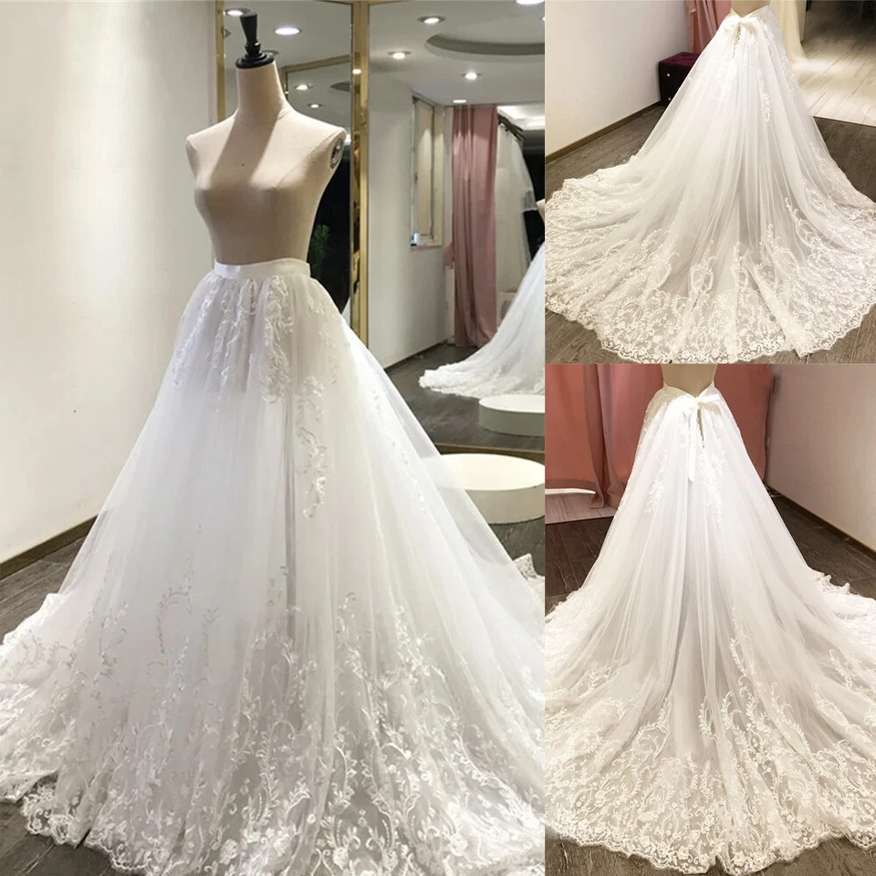 Apliques de Lujo Tren Desmontable Boda Extraíble Falda Vestidos Novia 150CM Foto 1 de 4