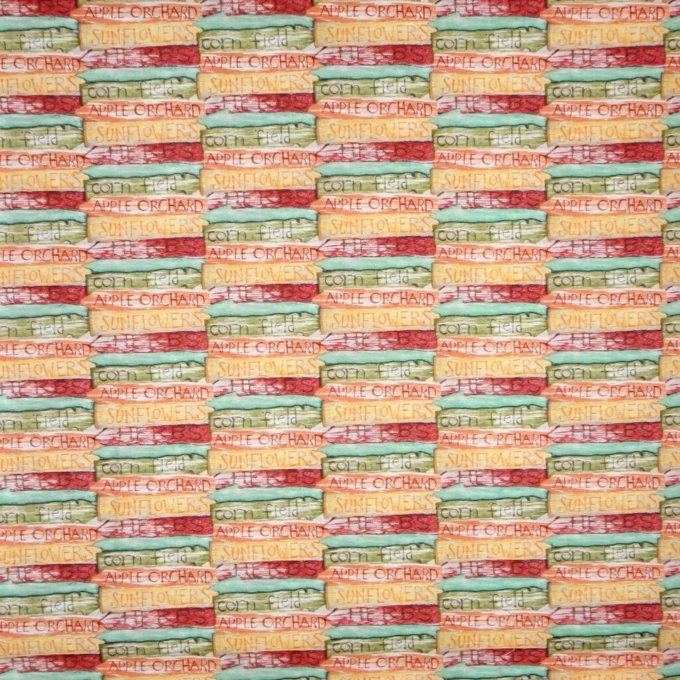 Tela de Otoño de Acción de Gracias - Letrero de Madera de Otoño Susan Winget Multi - Patio de Algodón Foto 1 de 1