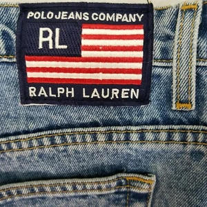 POLO RALPH LAUREN jeans larghi/baggy vintage anni 90 logo bandiera ricamato uomo 38/34* - Foto 1 di 9