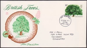 GB QEII 1974 BRITISH TREES (2nd Issue) 10p STUART FDC Coventry H/S - Picture 1 of 2