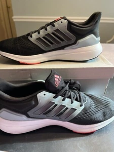 NIB Adidas EQ21 Run Running Shoes Sneakers Black Grey Gray White GZ0604 Men 10.5 - Picture 1 of 17
