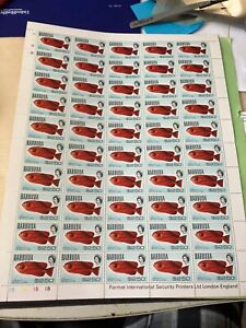 BARBUDA 1968 SG25 $2.50 CATALUFA FISH - MNH Stamp sheet of 50 cv 125.00 