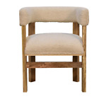 Boucl Cream Chair Scandi Dressing Table Seat Small Hallway Dining Chairs Boren