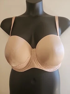 Torrid Curve Strapless Push Up Lace Sling Straight Back Rose Dust Sz 44DDD Bra - Picture 1 of 9