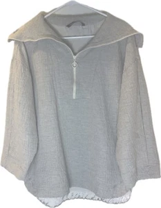 Zara | Pullover Sweater | Quarter Zip Up | Women's Medium Oversize | Light Grey - Picture 1 of 11