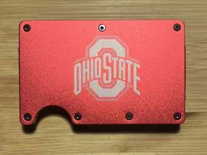 Ohio State University Slim Thin Metal RFID Blocking Wallet Laser Engraved - Picture 1 of 1