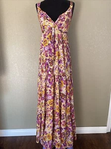 OPULLENCE PARIS Elisa Multicolor Sin Mangas FLORAL Vestido Talla XS - Imagen 1 de 7
