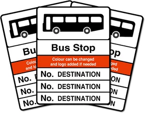 Segnale personalizzato stile fermata bus generico alluminio metallo - due taglie - Foto 1 di 4