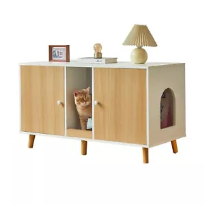 JanflyHome Cat Litter Box Enclosure - Double Hidden Litter Box Furniture for ... - Picture 1 of 8