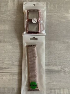 Nylon Watch Band For Apple Watch + Cover Case Protector 42mm Rose Gold New 1,2,3 - Photo 1 sur 3